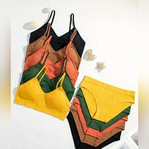 Everyday Seamless Bralette & Brief Set - Yellow, Green, Rust, Brown, Black